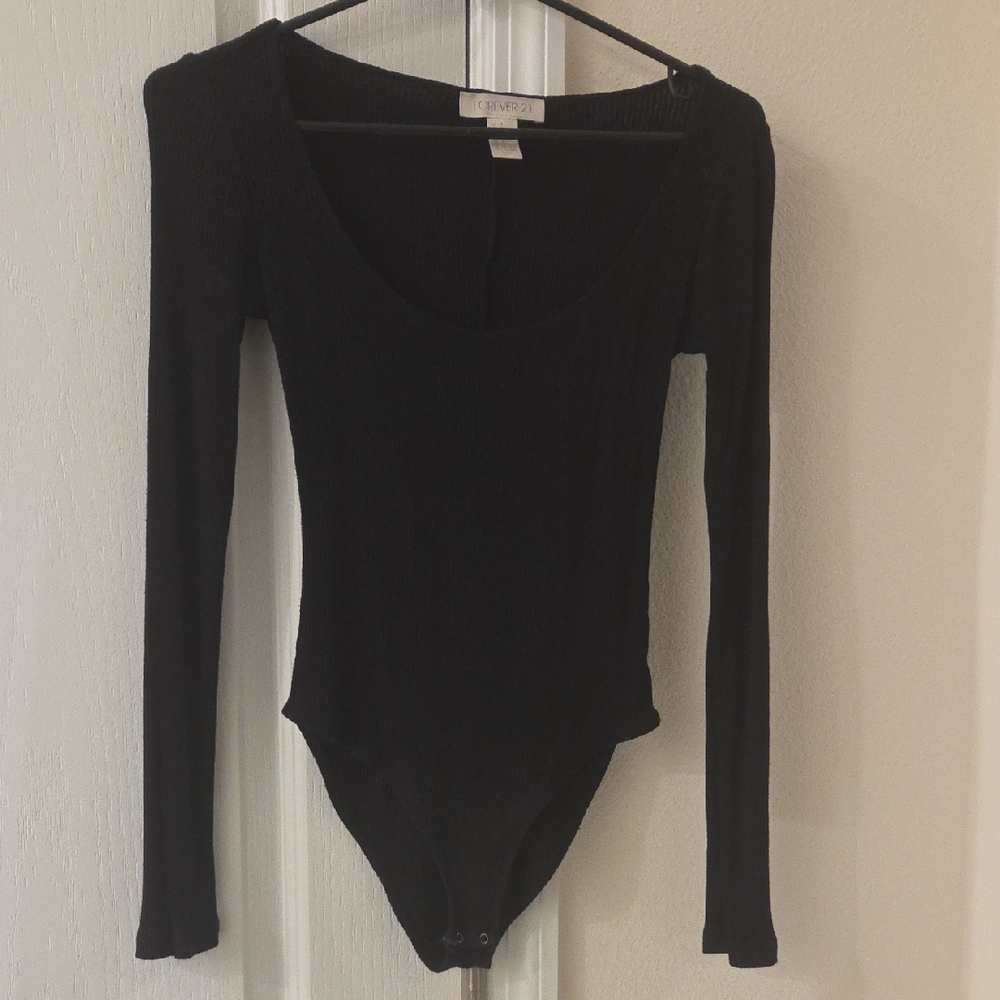 Calvin Klein Black Ribbed Bodysuit